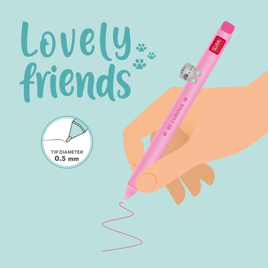 Stylo à Encre Gel Lovely Friends - CHAT encre rose – Image 3