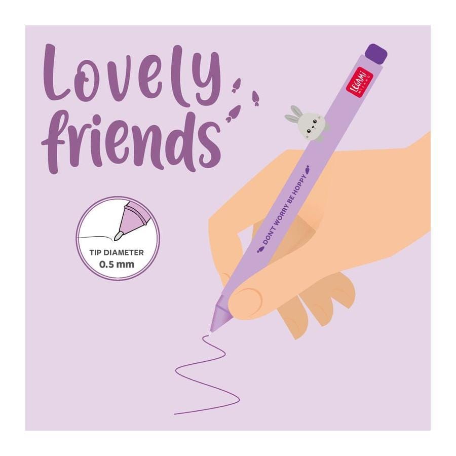 Stylo à Encre Gel Lovely Friends - LAPIN encre violette – Image 3
