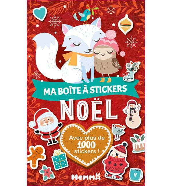 Noël (Renard blanc et oiseau) - Avec plus de 1000 stickers !