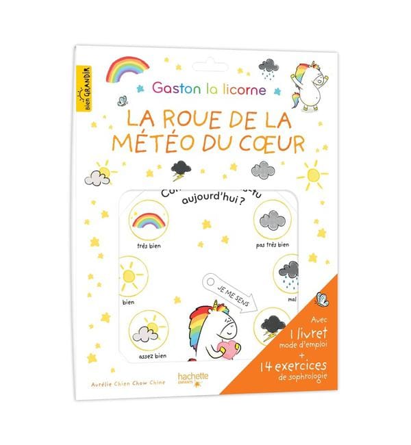 Gaston la licorne - La roue de la météo du coeur - Avec 1 livret mode d'emploi + 14 exercices de sophrologie