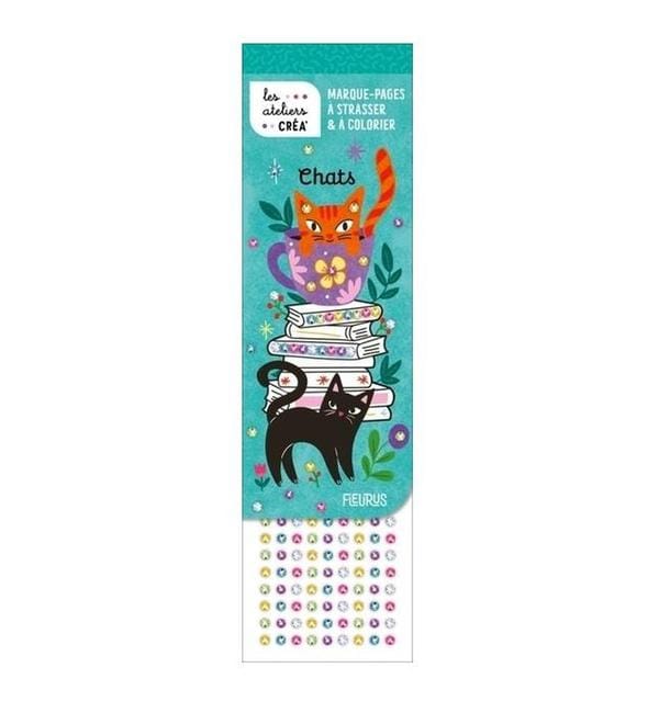 Marque-pages à strasser & à colorier Chats