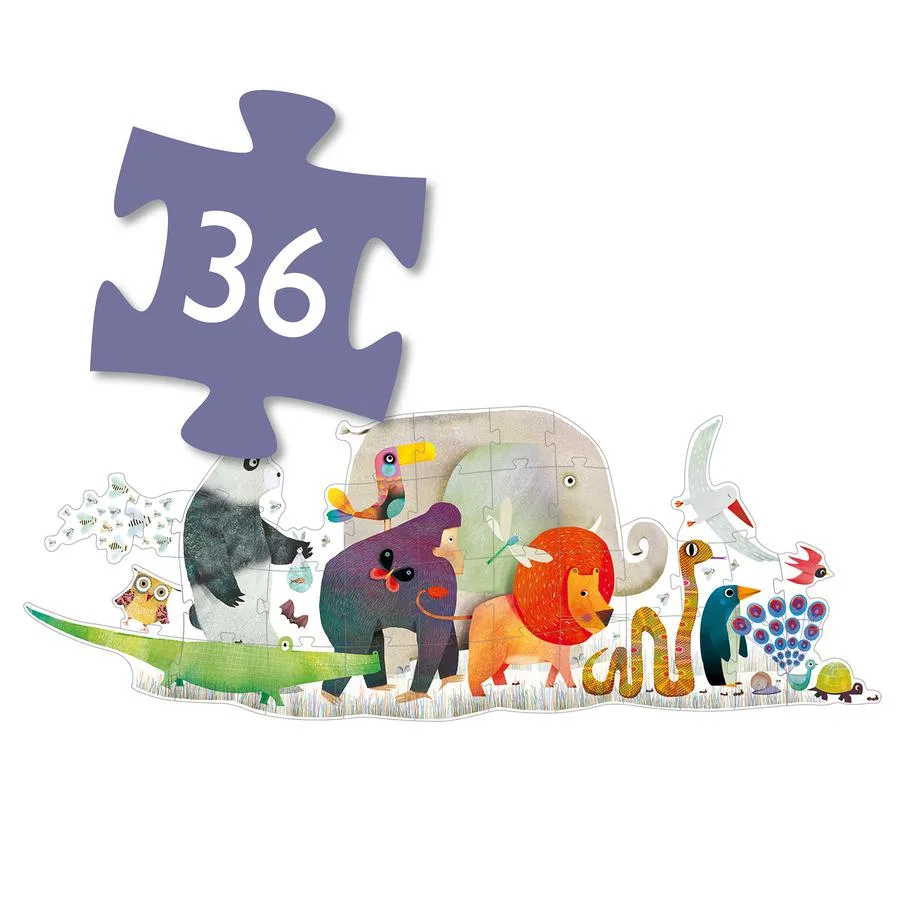Puzzle géant la parade des animaux 36 pièces – Image 3