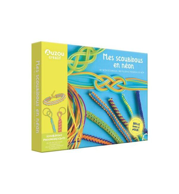 Mes scoubidous en neon. my neon scoubidous. mis pulseras trenzadas de neon - AUZOU PAPETERIE