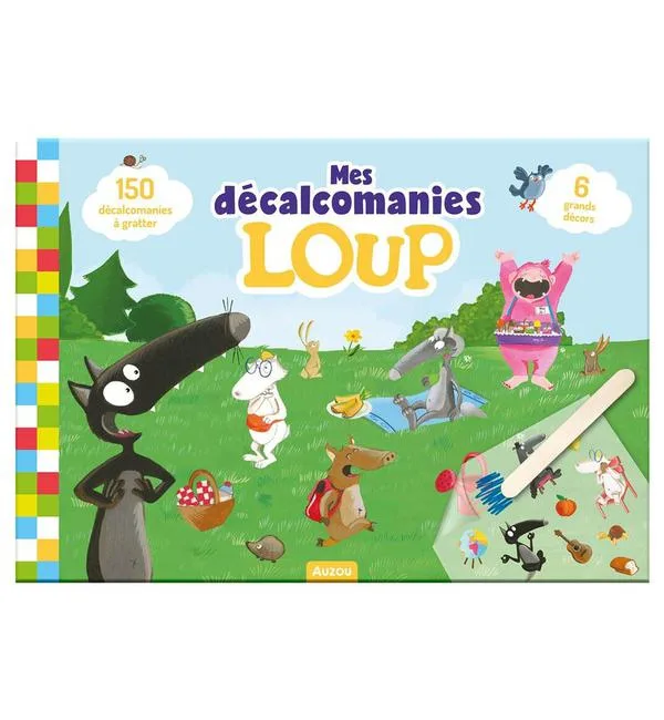 Mes décalcomanies Loup - 150 décalcomanies à gratter et 6 grands décors