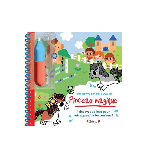 Poneys et chevaux - Peins avec de l'eau pour voir apparaître les couleurs ! Avec 1 pinceau