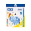 Boîte 12 crayons de couleurs MAXI hexagonaux + taille-crayons