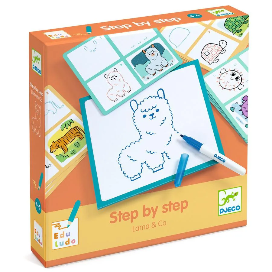 Apprendre à dessiner Step by step Lama & Co