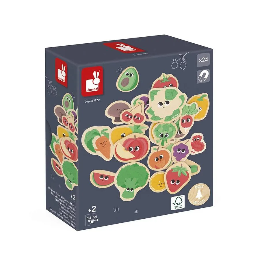 Magnets Fruits et Légumes 24 pièces