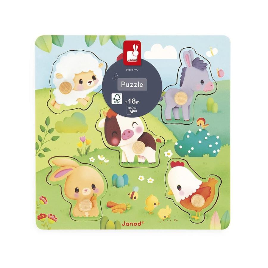 Puzzle tactile Ferme 5 pièces