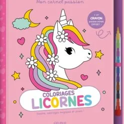 Coloriages licornes - Avec 1 crayon pousse-mines