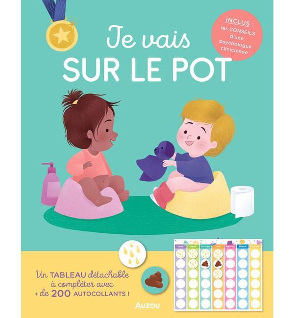Je vais sur le pot - Un tableau détachable à compléter avec + de 200 autocollants !