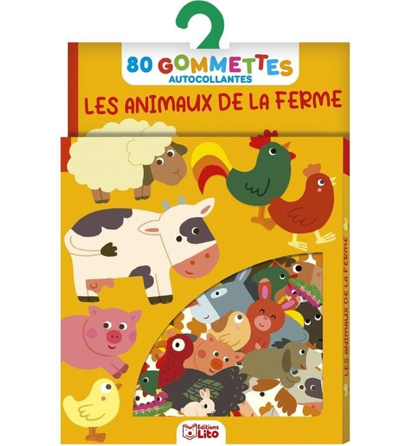 Les animaux de la ferme : 80 gommettes autocollantes