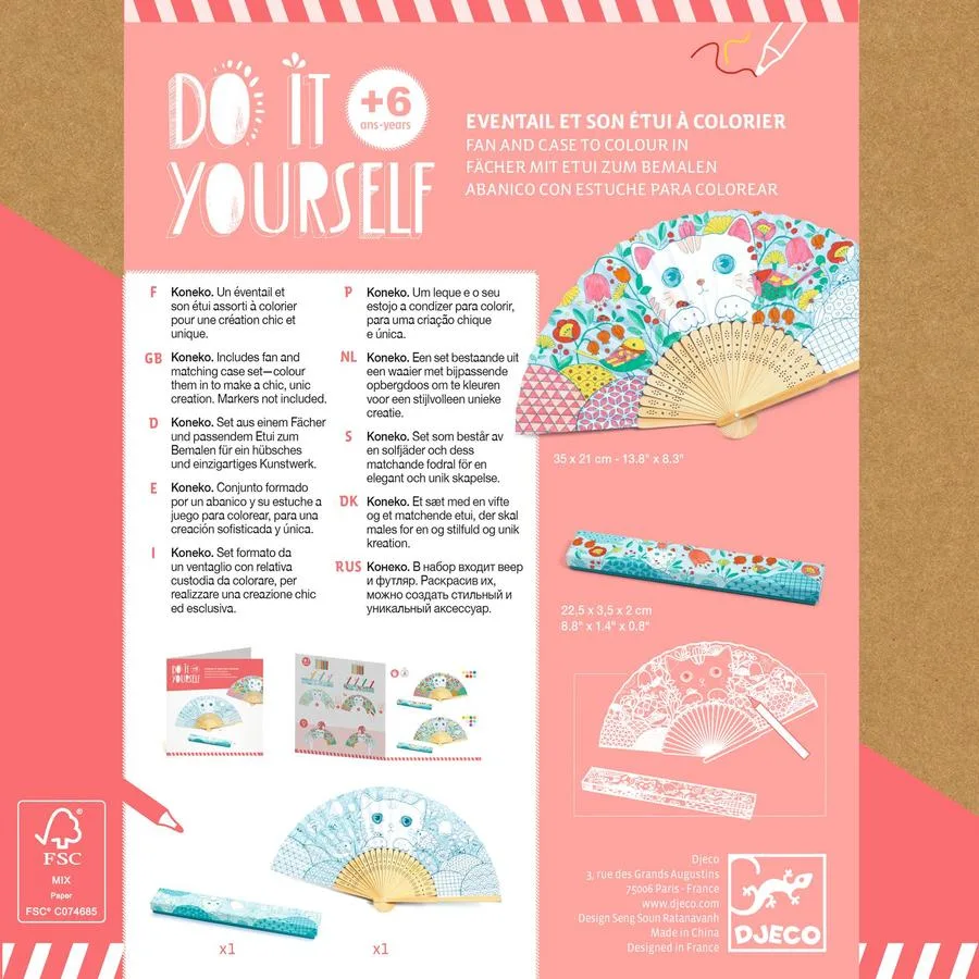 Eventail et son étui à colorier Koneko - Do It Yourself – Image 6