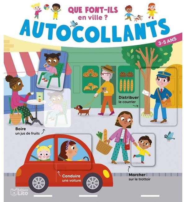 Que font-ils en ville ? : autocollants : 3-5 ans